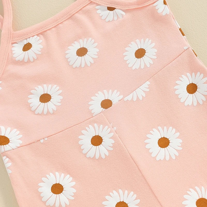 Girl's Fashion Printed Sling Bell-bottom Pants