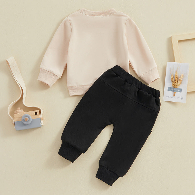 Floral Print Long Sleeve Pullover Skinny Trousers Two-piece Children's Clothing