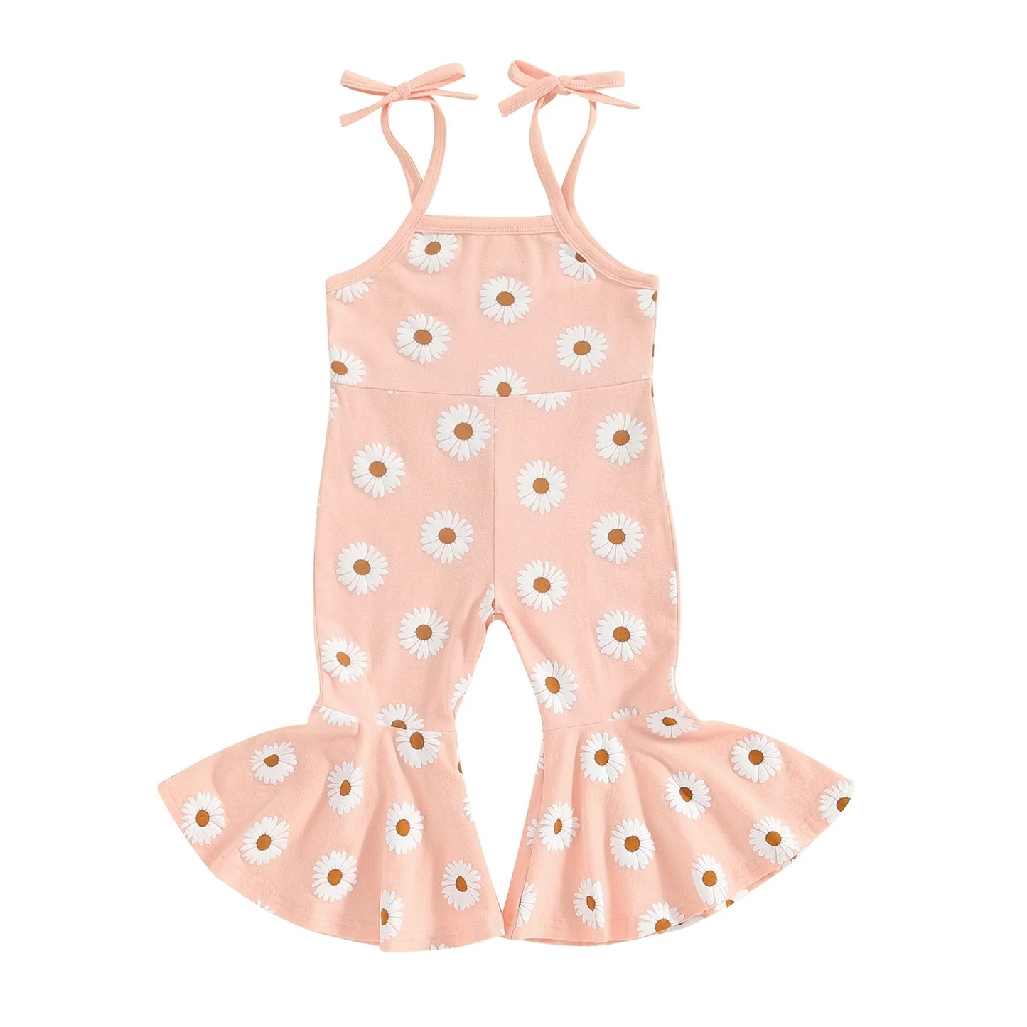 Girl's Fashion Printed Sling Bell-bottom Pants